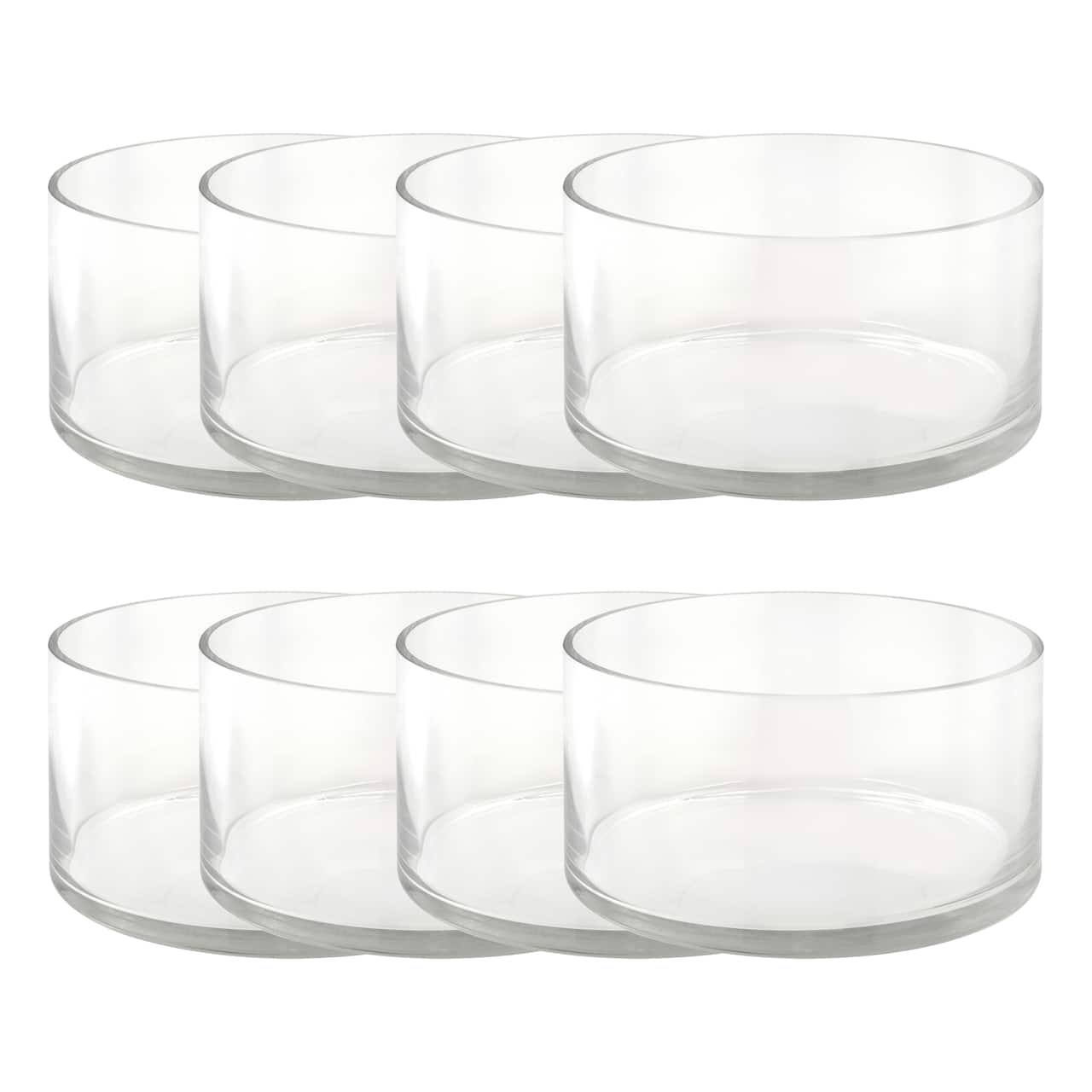 8 Pack: 3.75" Clear Short Glass Cylinder Vase by Ashland®